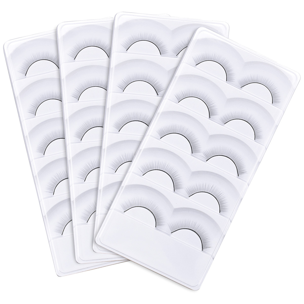 20 Pairs Practice Eyelashes For Mannequin Head Natural Strip Lashes