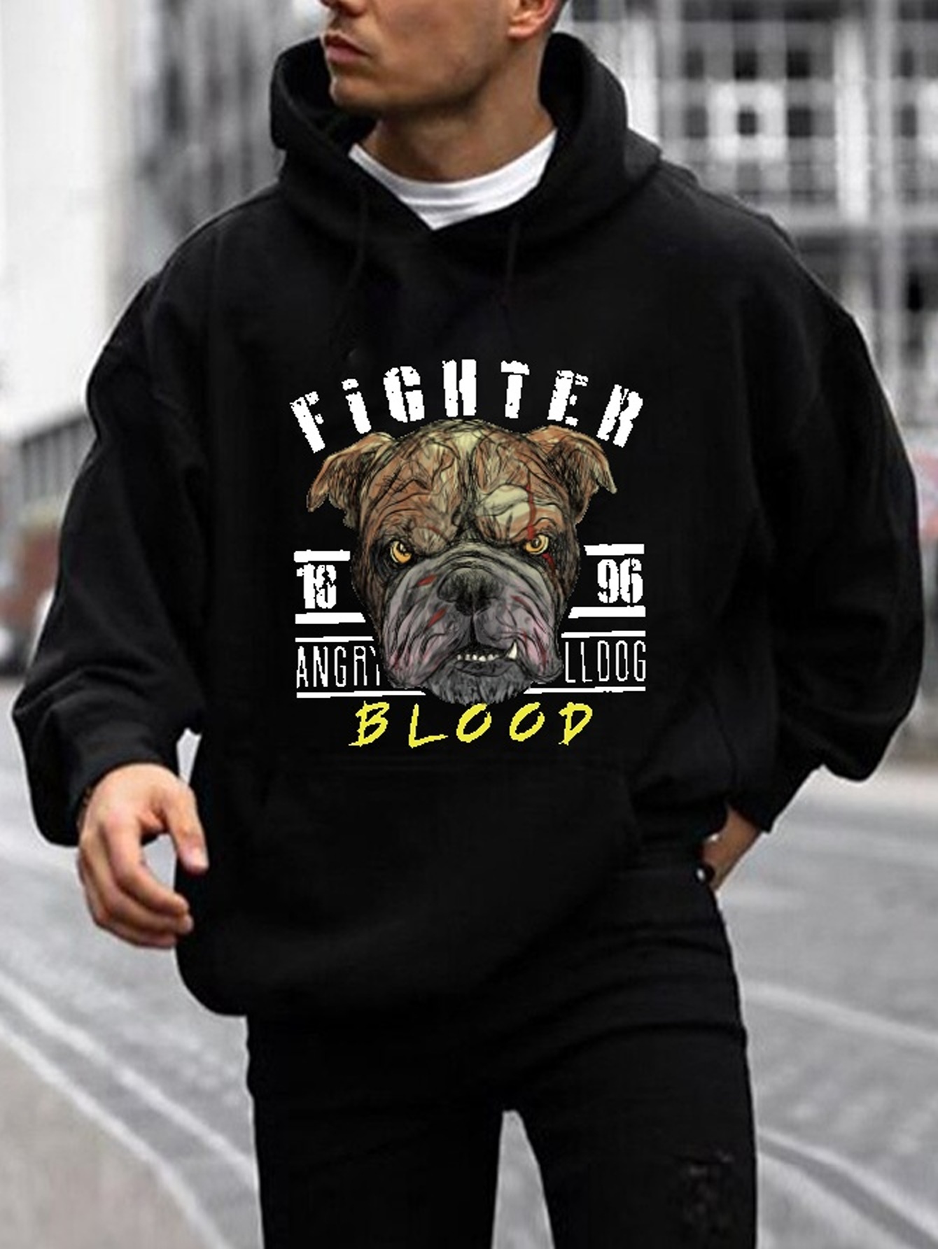 Fighter & Cool Dog Print Hoodie, Cool Hoodies For Men, Men's Casual Graphic  Design Pullover Hooded Sweatshirt With Kangaroo Pocket Streetwear For  Winter Fall, As Gifts - Temu Oman