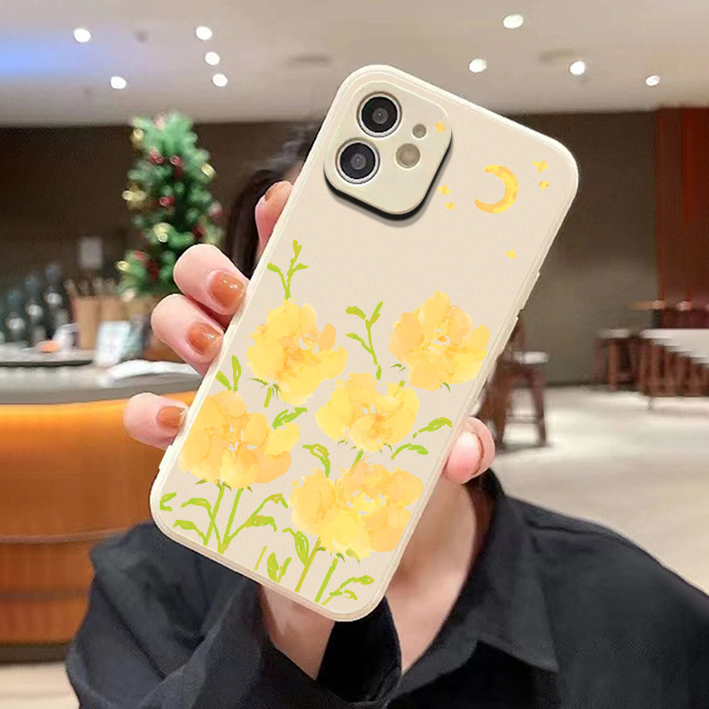 silicone phone case yellow flower phone case 14 13 12 Temu Mauritius