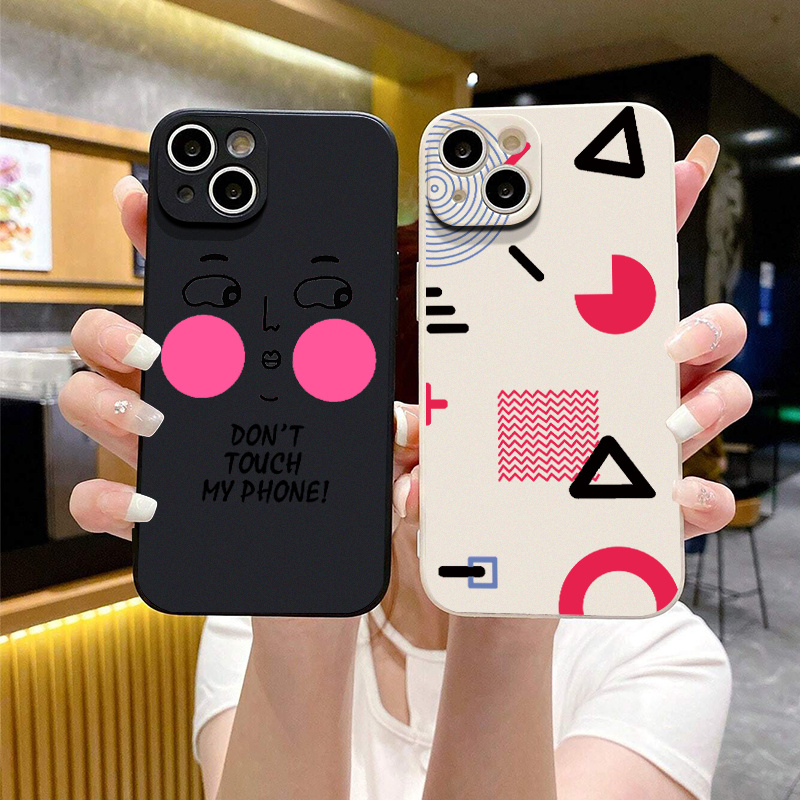 Funny Cartoon Cute Boy Black Phone Case For iphone 15 14 11 12 13 Pro Max  XR 7 8