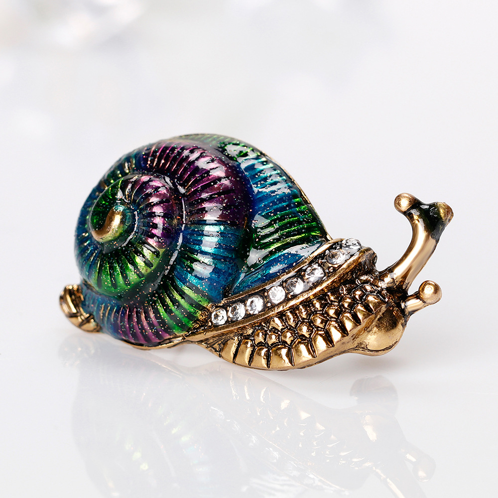 Enamel Snail Brooches Women Unisex Insect Party Casual Brooch Jewelry Pins  Gift