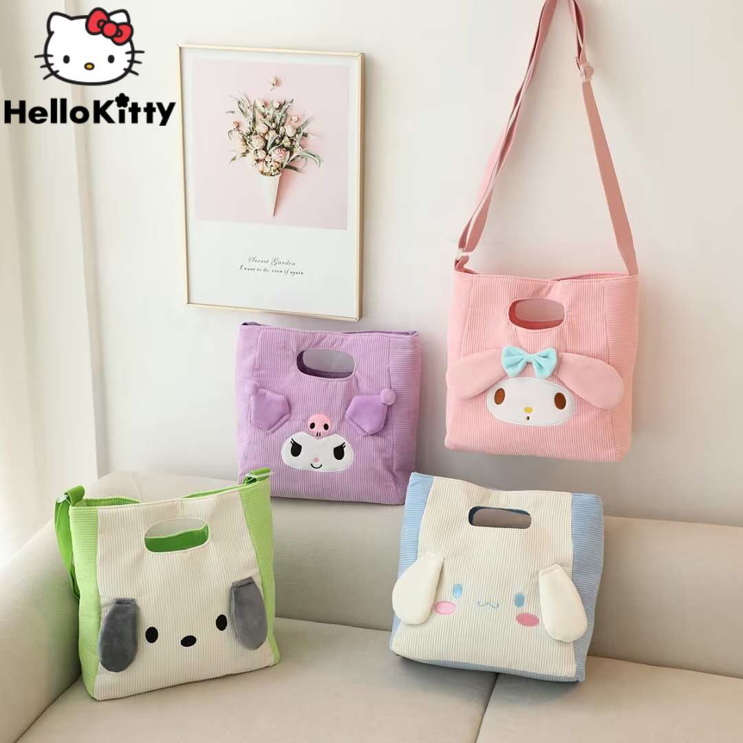 Sanrio Hello Kitty Cartoon Travel Bag Female Handbag Waterproof Pu Luggage  Student Large-capacity Kawaii Suitcase Christmas Gift