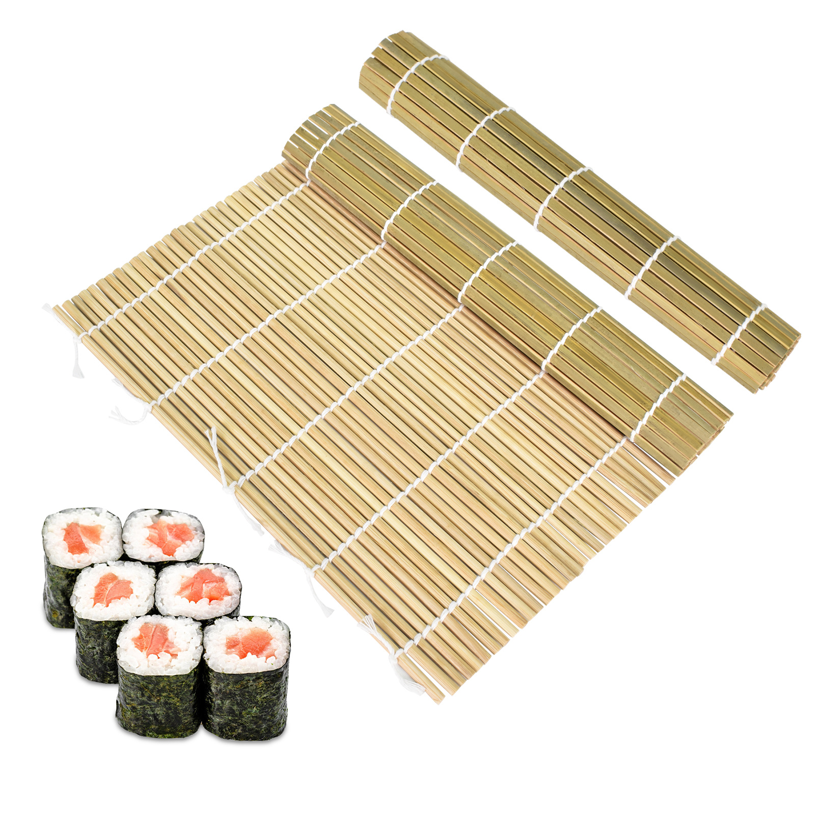 Sushi Rolling Mats Natural Bamboo Rolling Mat Sushi Mat - Temu