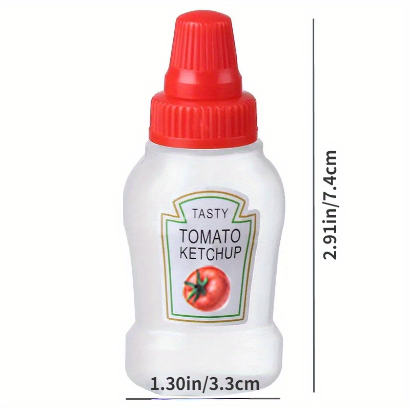 4pcs Mini Tomato Sauce Bottles, 25ml/0.87oz Seasoning Squeeze Bottle,  Plastic Portable Container, For Office Lunch Box, Picnic Bottle, Oil Sauce  Honey Salad Dressing Squeeze Bottle