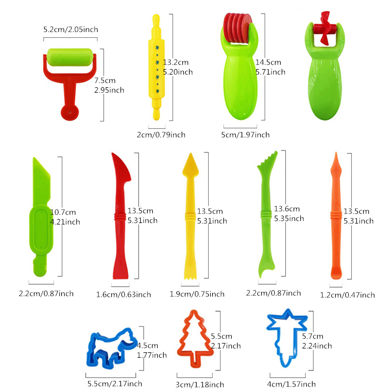 26 piezas de herramientas de plastilina, juego de accesorios para