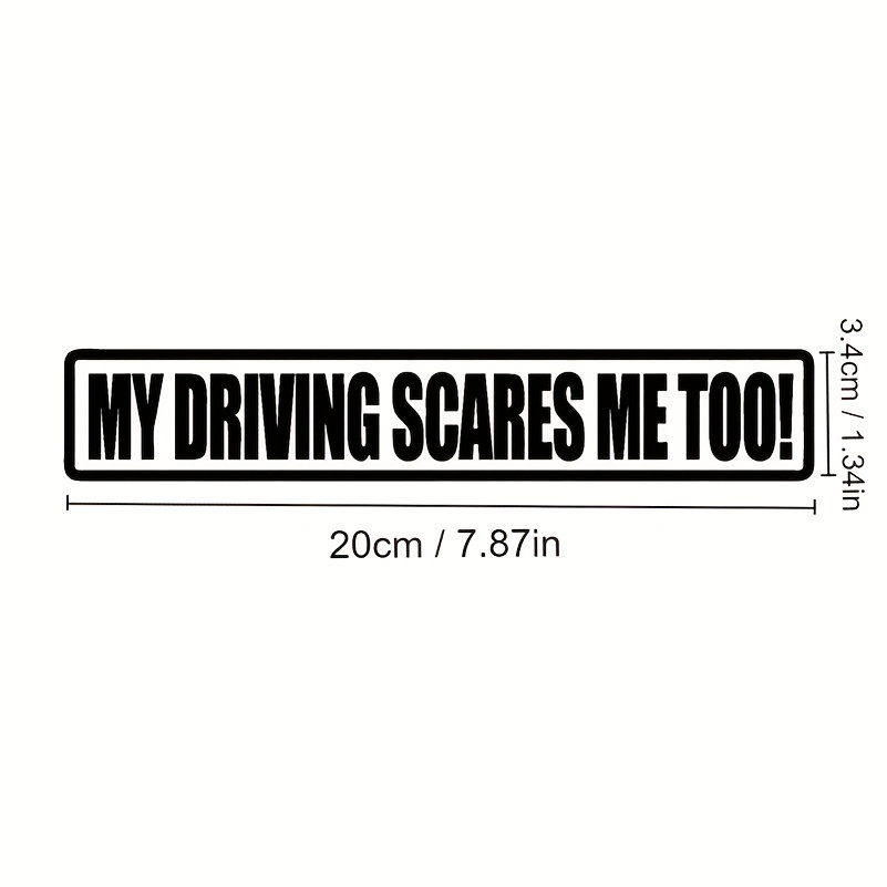 Lustiger „Mein Autofahren Macht Mir Angst“-Aufkleber Aus Schwarzem,  Silbernem, Reflektierendem Vinyl Für Autofenster