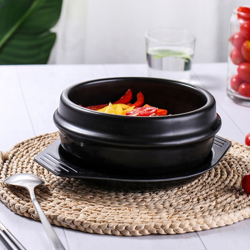 Multi-functional Stone Pot And Tray, Korean Stone Bowl With Tray, Korean  Stone Bibimbap Pot, Premium Ceramic, Kitchen Utensils, Kitchen Supplies,  Back To School Supplies - Temu