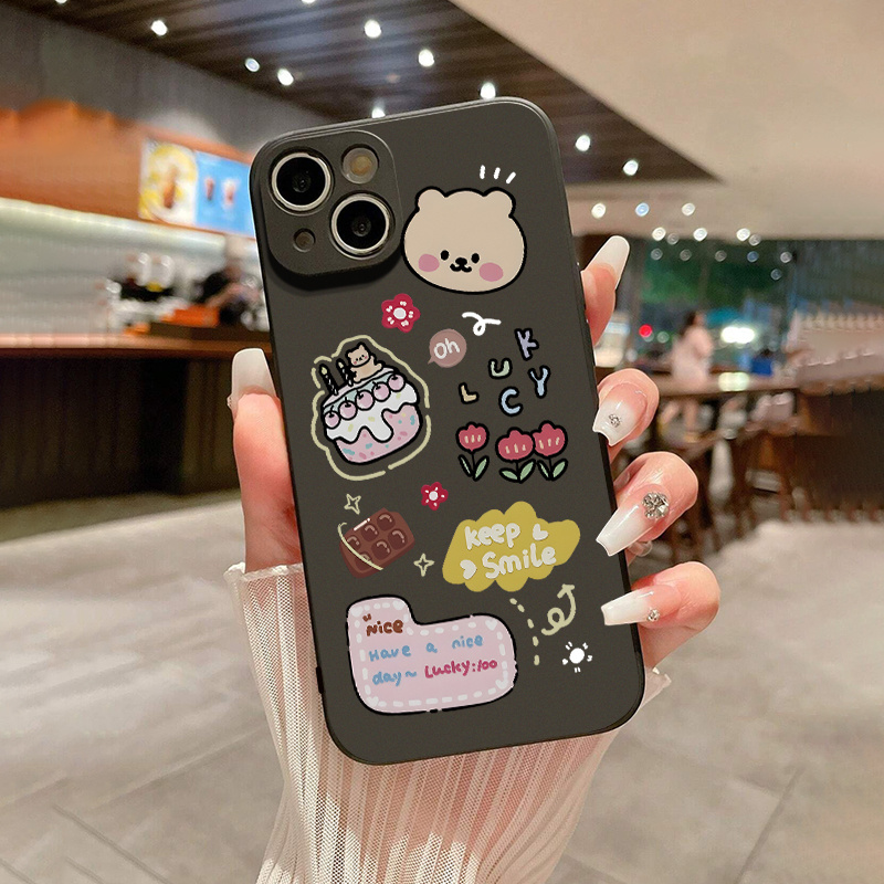 Iphone 11 Anime Android Phone Cases 2pcs Silicone Phone Case Anime Sticker Phone  Case 14 Temu