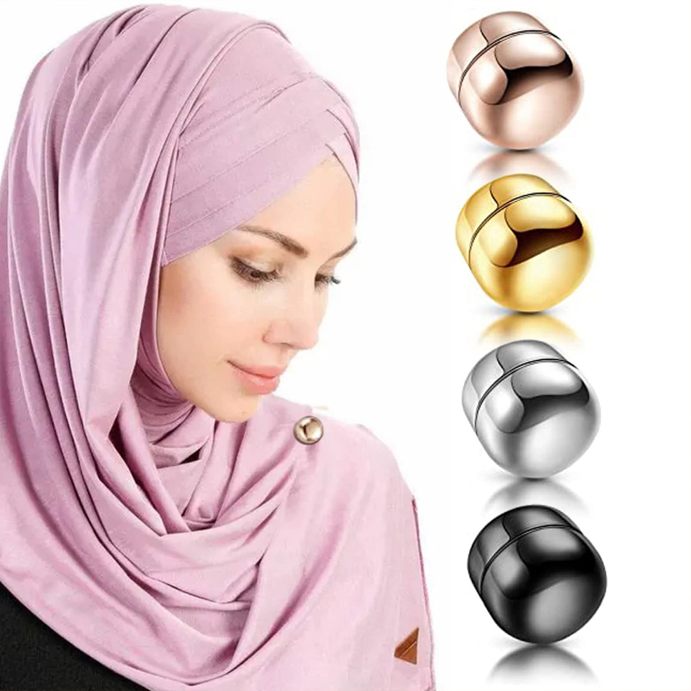 Anika Fashion Warehouse Hijab Magnetic Pins - Women Strong Magnet Hijab  Pins for Scarf Warping - Multi-use Scarf Hijab Magnetic Pins - Round Design  Magnetic Pins (Pack of 4) price in Saudi