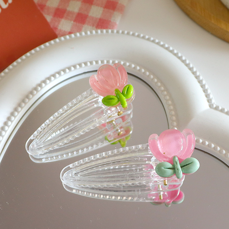 Girl's Flower Hairpin Tulip Cartoon Hair Clip, Aluminum Alloy Casual  Women's Lovely Hair Accessories - Temu