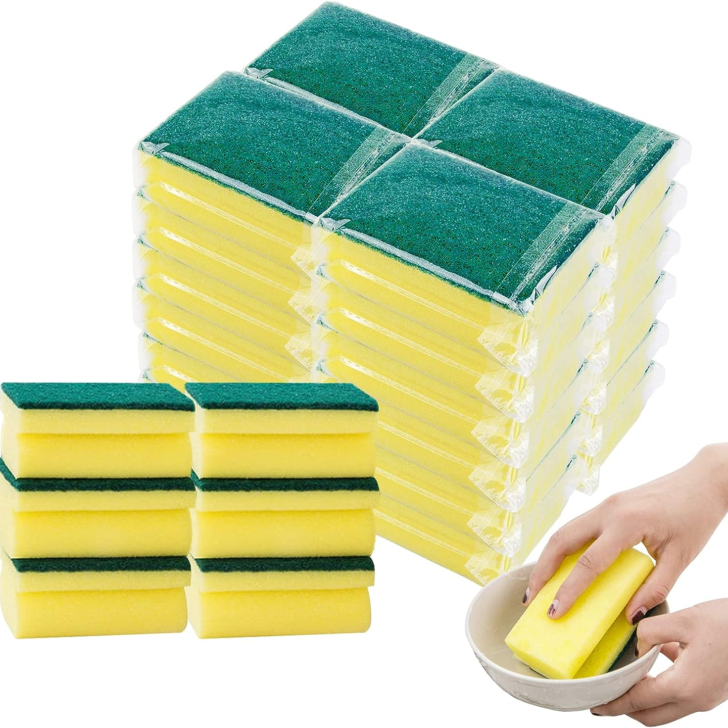 Heavy Duty Dish Sponges Get Cleaner Kitchen Bathroom Dishes - Temu