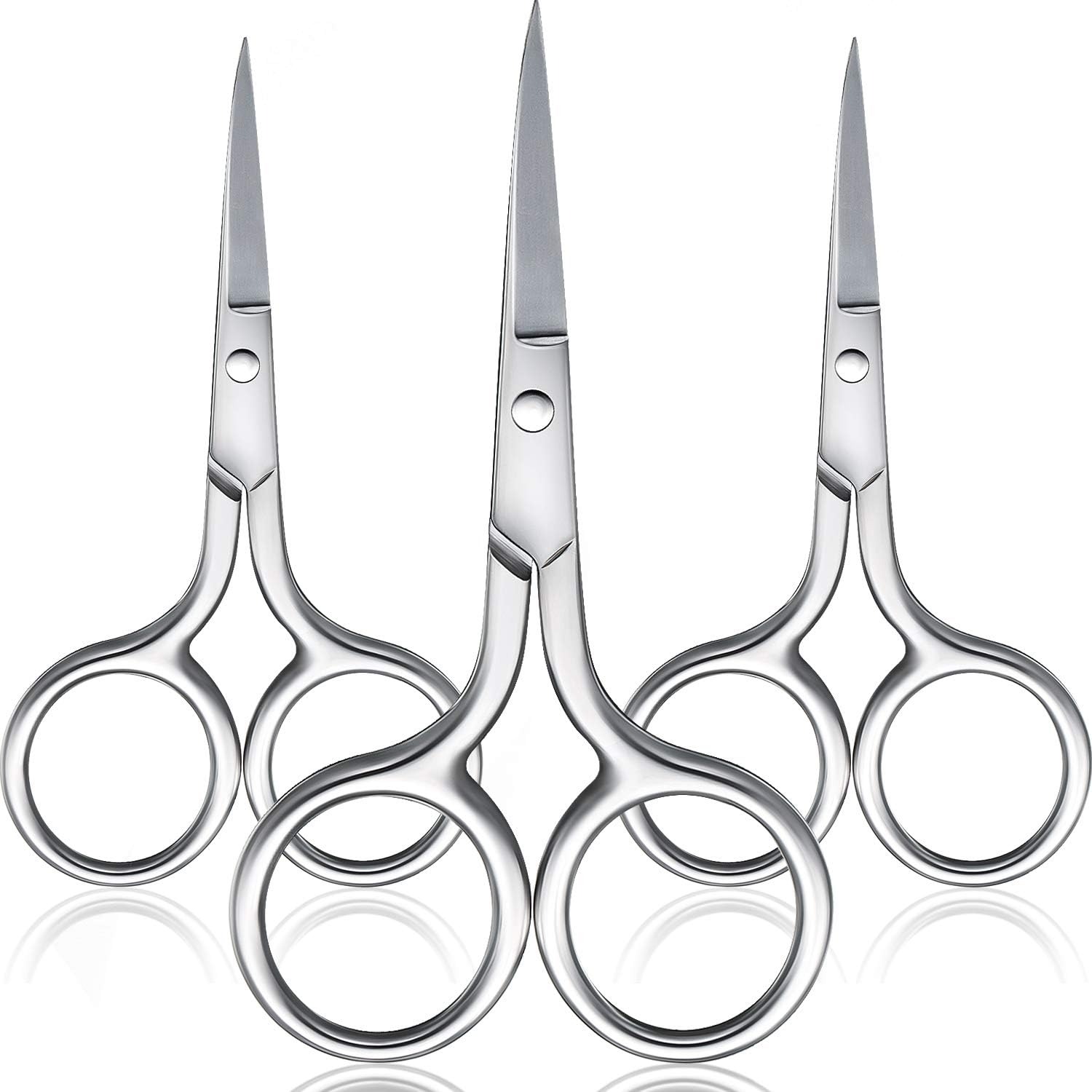 3 Pack Small Nose Scissors Facial Hair Scissors Mini Beauty Scissors  Stainless Steel Trimming Pointed Scissor for Grooming Eyebrows, Nose,  Mustache