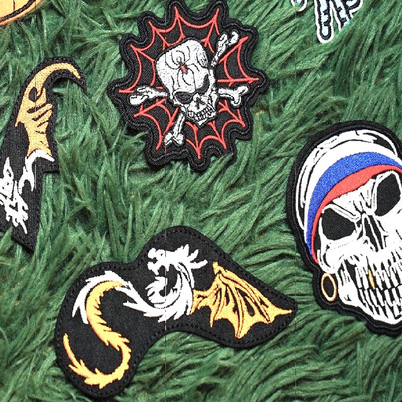 Skull And Ghost Embroidered Fabric Badges, Hip-hop Style Halloween