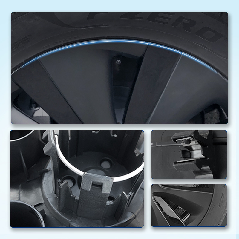 4PCS Tesla Modèle Y HubCaps 19 Pouces 2018-2023 Performance Automobile  Replacemen Hub cap Full Rim Cover modèle y hub cap Wheel Caps