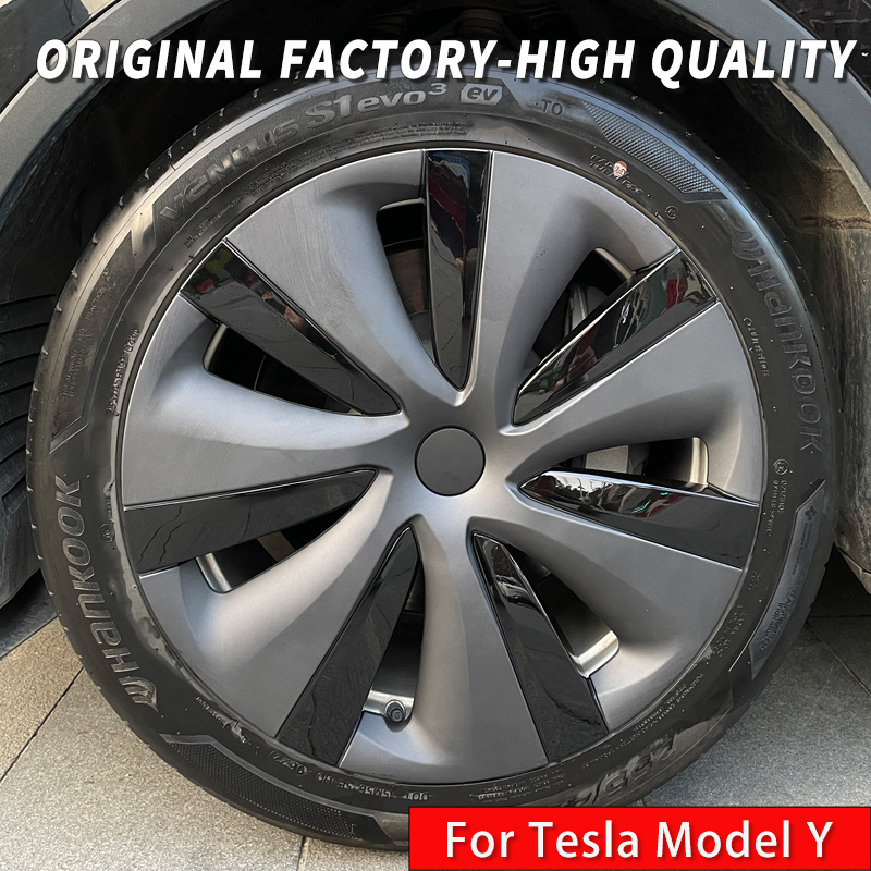 Enjoliveurs 4PCS pour Tesla Model Y 19 pouces Couverture complète Turbine  Wheel
