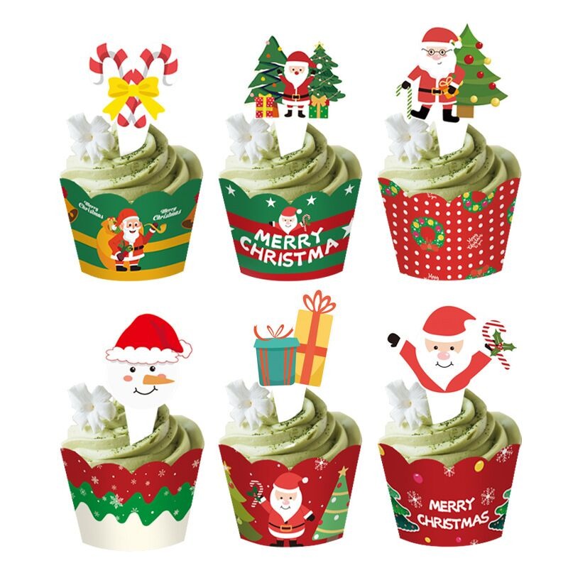 Christmas Cupcake Liners Elk Christmas Tree Snowman - Temu