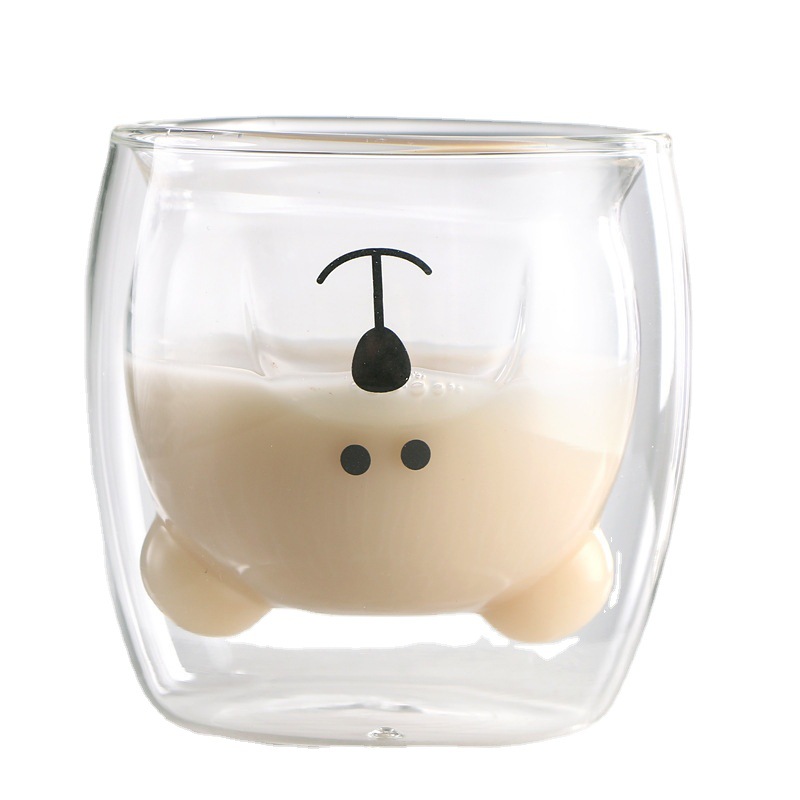 Creative Cute Bear Double layer Coffee Mug Double Glass - Temu