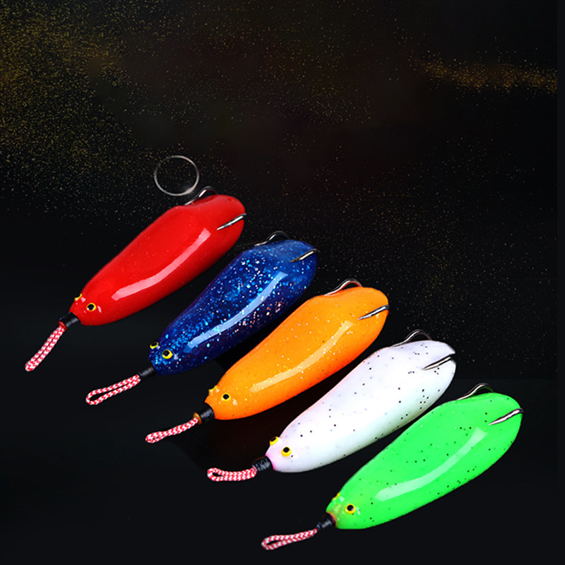 1pcs frog lure soft bait long casting shot big frog for big black fish  thunder game frog with double hook weight 26g
