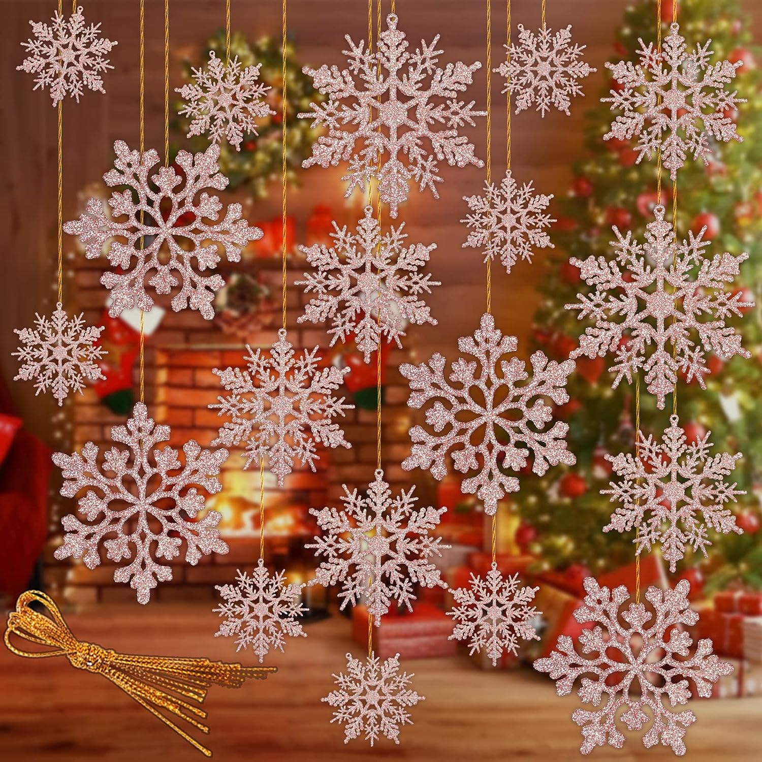 12/24pcs Christmas Snowflakes Decorations Xmas Tree Party Window