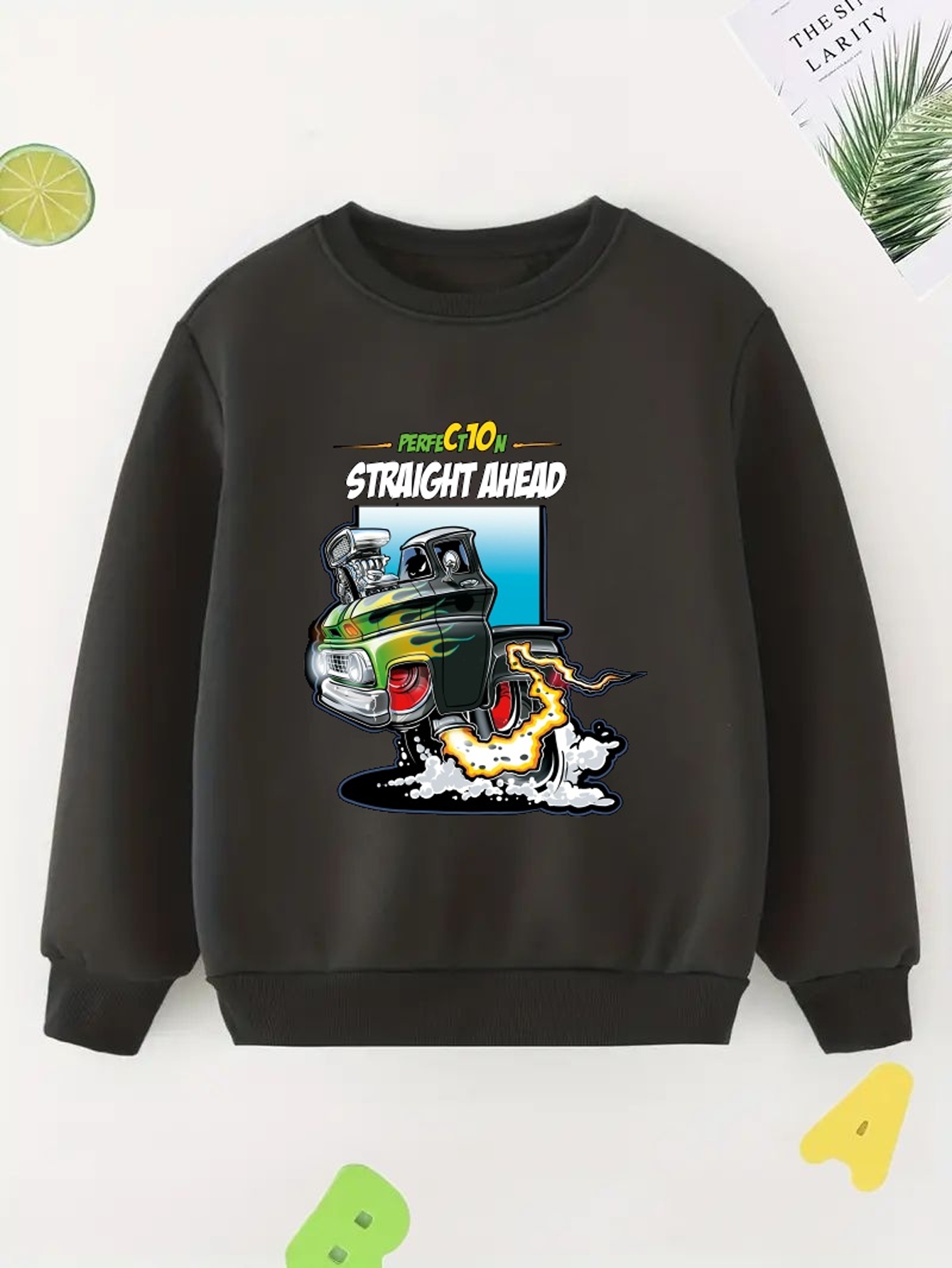 Sweatshirt with Printed Design - Lt gray melange/monster trucks