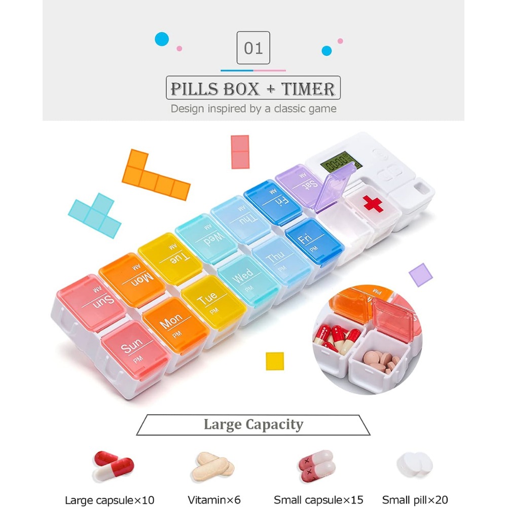 Daily Pill Organizer and Medicine Reminder