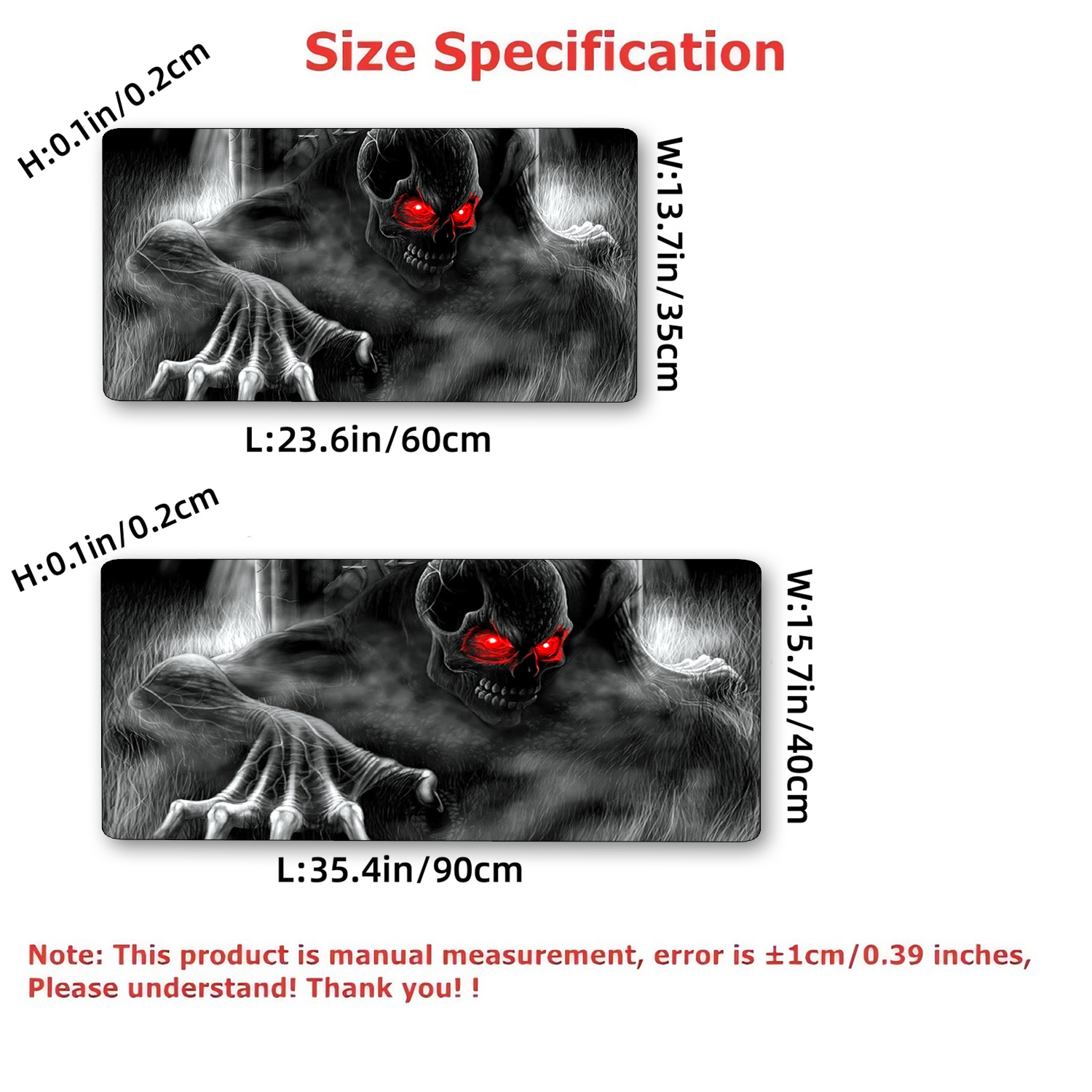 Fantasy Magic Demon Mouse Pad Extended Large Computer Keyboard Pad Desk Pad