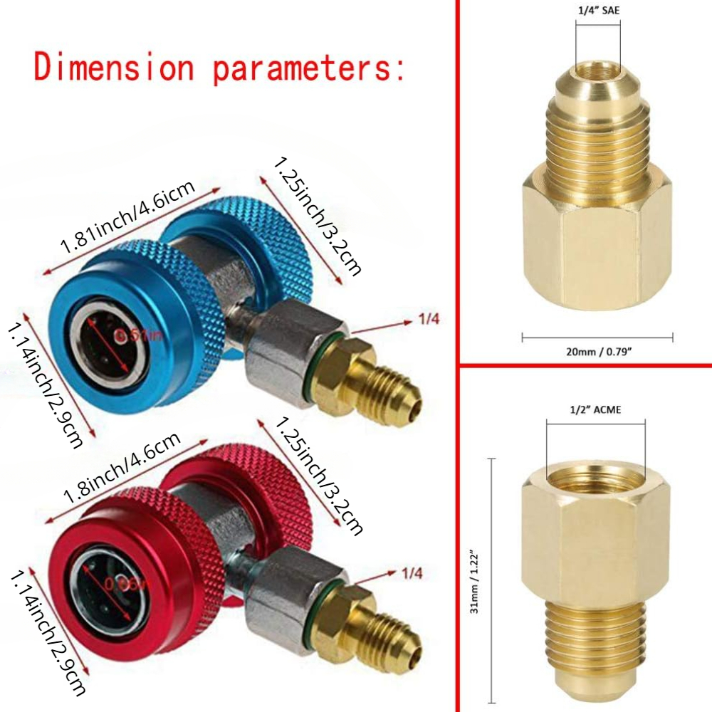 R134a Quick Coupler Connector Adapters Fittings Air - Temu
