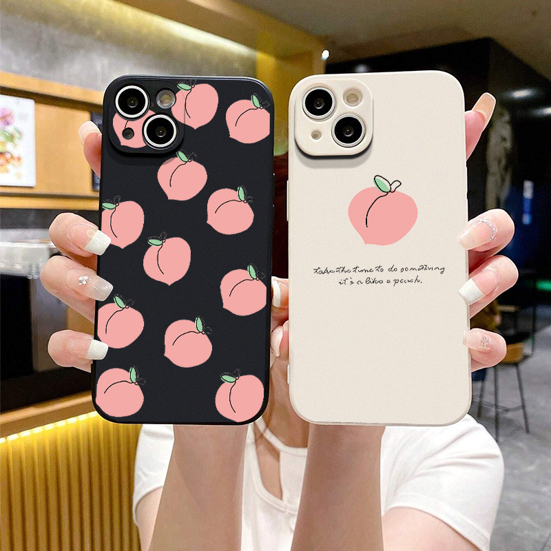 Silicone Phone Case Peach Phone Case Iphone 14 13 12 11 Temu