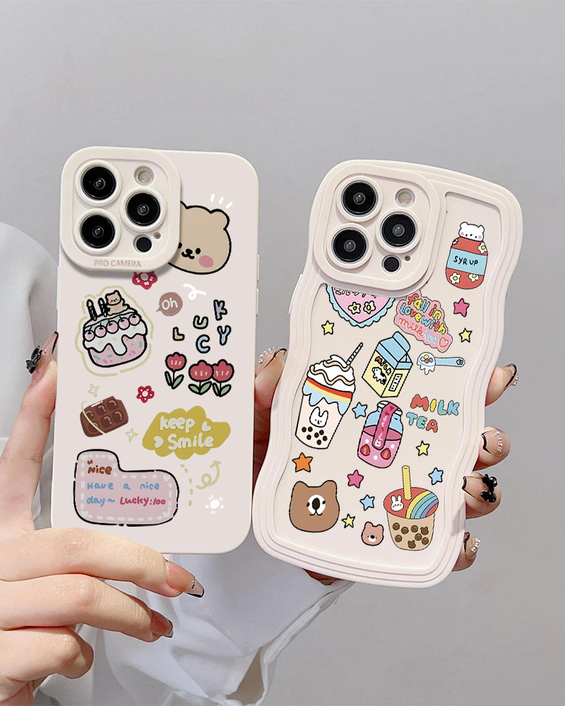 Silicone Phone Case Anime Sticker Phone Case For Iphone 14 - Temu