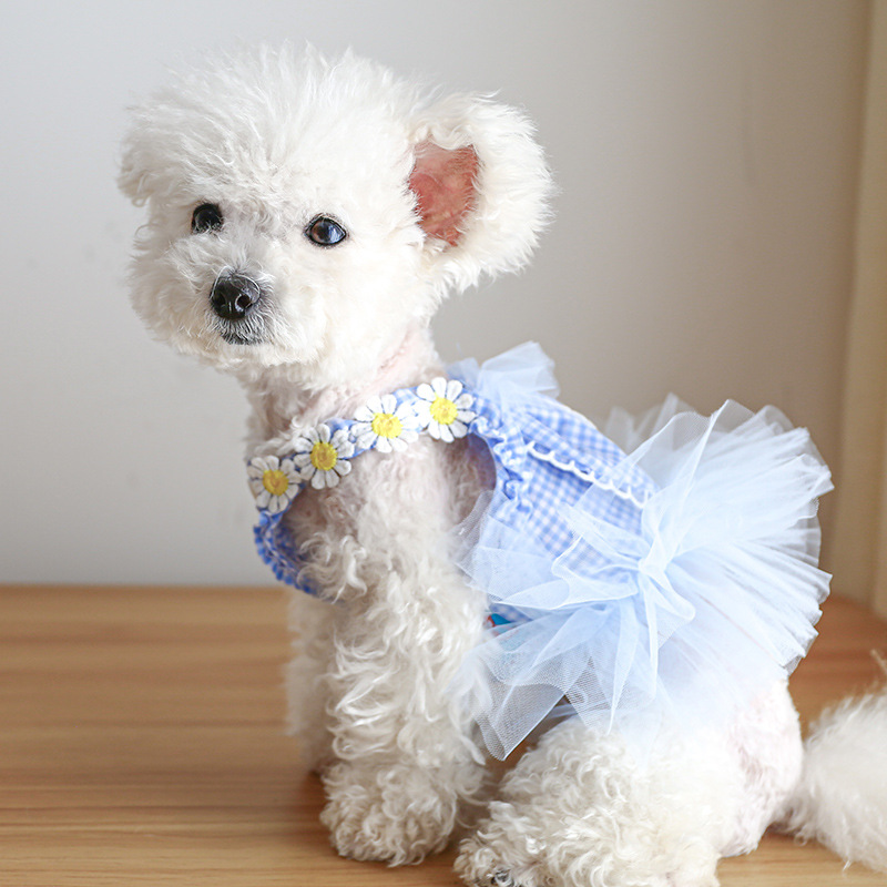 Pet Dress For Small Medium Dogs And Cats Rabbit Ears Design Flower 