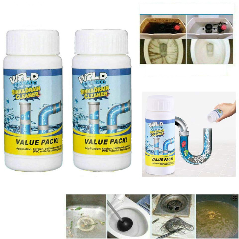  Powerful Pipe Dredging Agent, Pipe Dredging Agent Powerful Sink  and Drain Cleaner, Clogged Sink Drain Cleaner Powder, All Around Powerful Pipe  Dredging Agent (2Pcs) : Health & Household