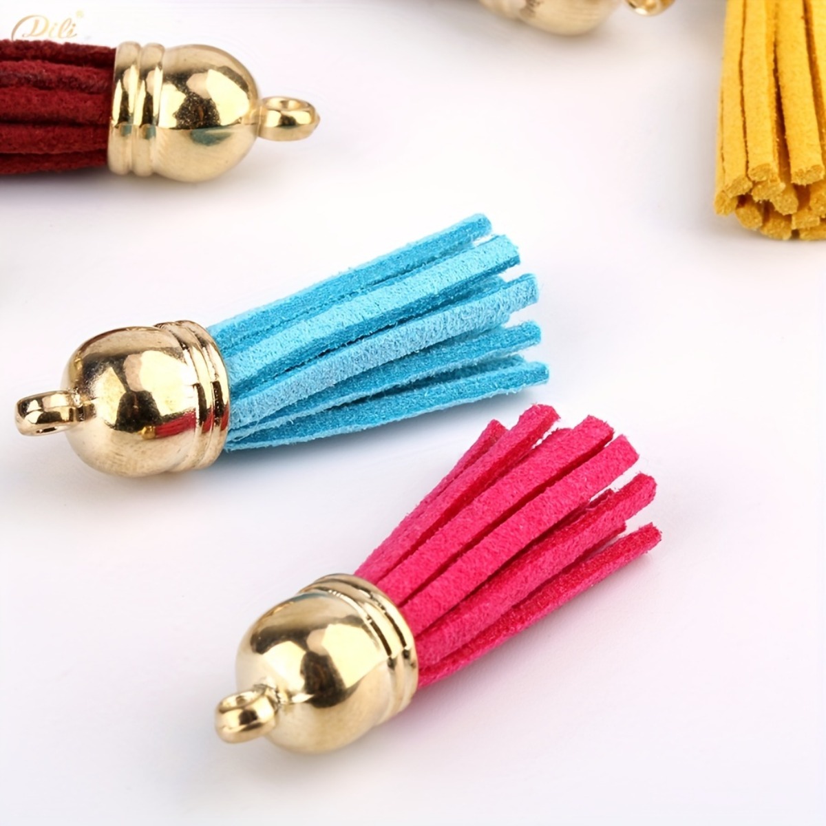 Mini Faux Leather Bag Charm - 3.5 Small Tassel on Clip