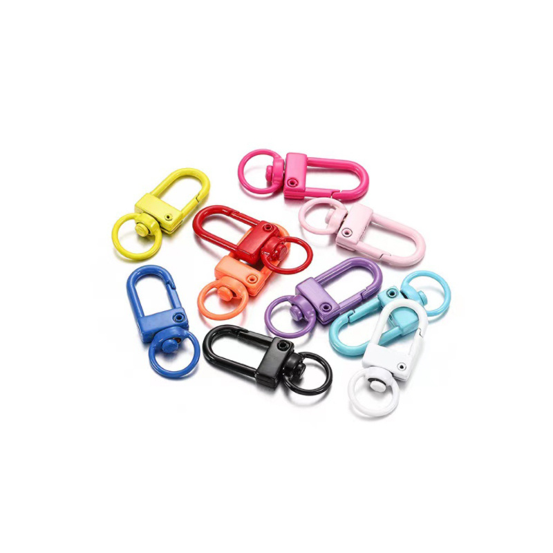 6PCS Colorful Key Chain Ring Metal Lobster Clasp Clips Bag Car
