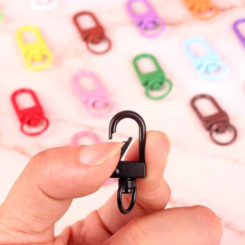 Shein 10pcs Handmade Crafts Keychain Clips, Carabiner Clips with Key Ring, Keychain Ring Lobster Clasps, DIY Jewelry Making, Christmas Decorations, Gifts (