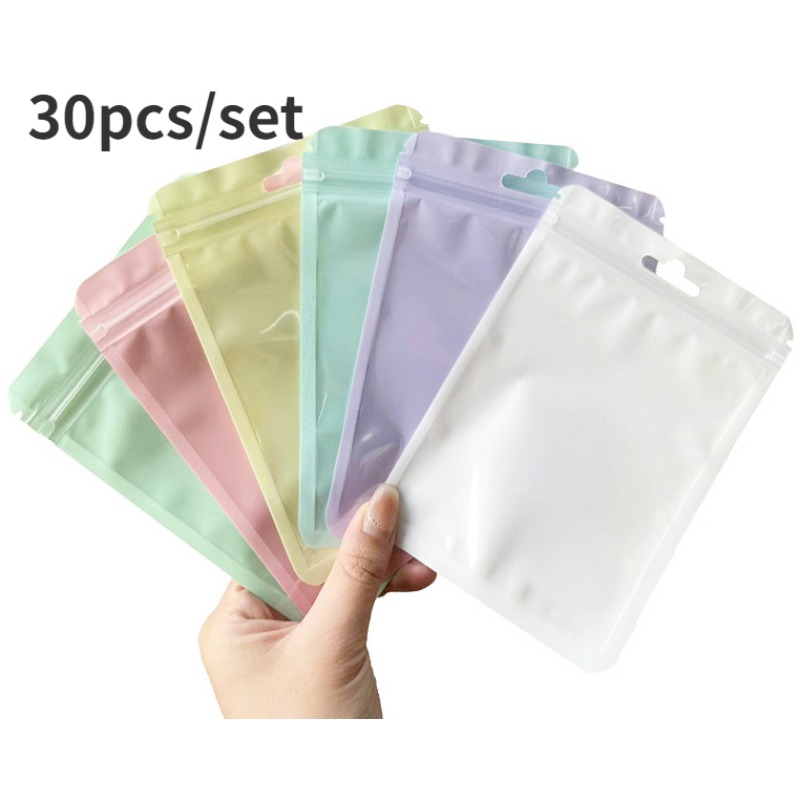 Macaron Color Ziplock Bag Hologram Bag Transparent Color - Temu