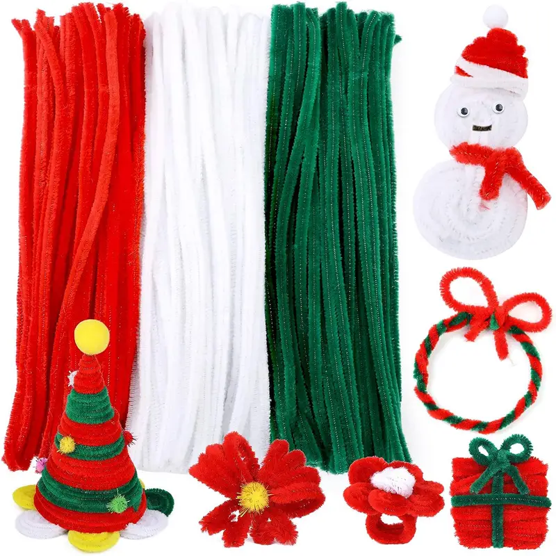 300pcs Pipe Cleaners, Christmas Craft Pipe Cleaners, Pipe Cleaners Chenille  Stems, Pipe Cleaners Bulk, Art Pipe Cleaners For Creative Christmas Decora