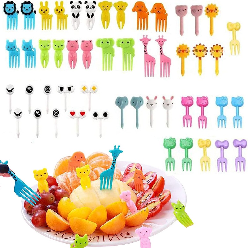 Cute Cartoon Bento Box Food Picks - Mini Plastic Fruit Toothpicks For  Kitchen Tableware Decor And Lunch Box Accessories - Temu