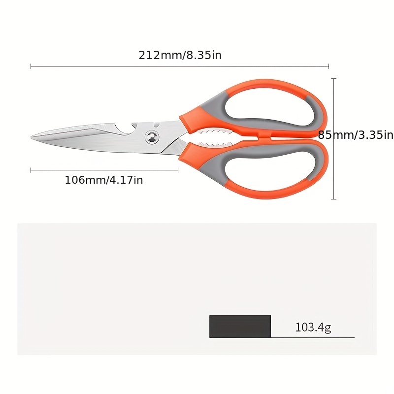 kitchen scissors with magnetic holder, stainless