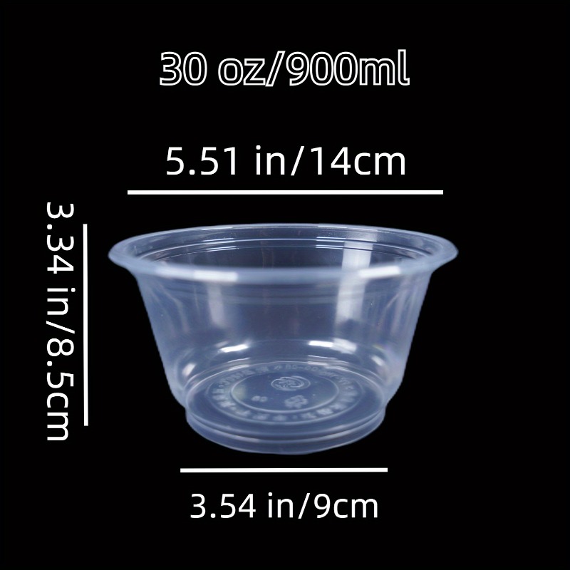 Clear Plastic Bowl, Plastic Salad Bowl, Disposable Service Plastic Bowl,  Container Soup Fruit Lunch Meal Props - Temu