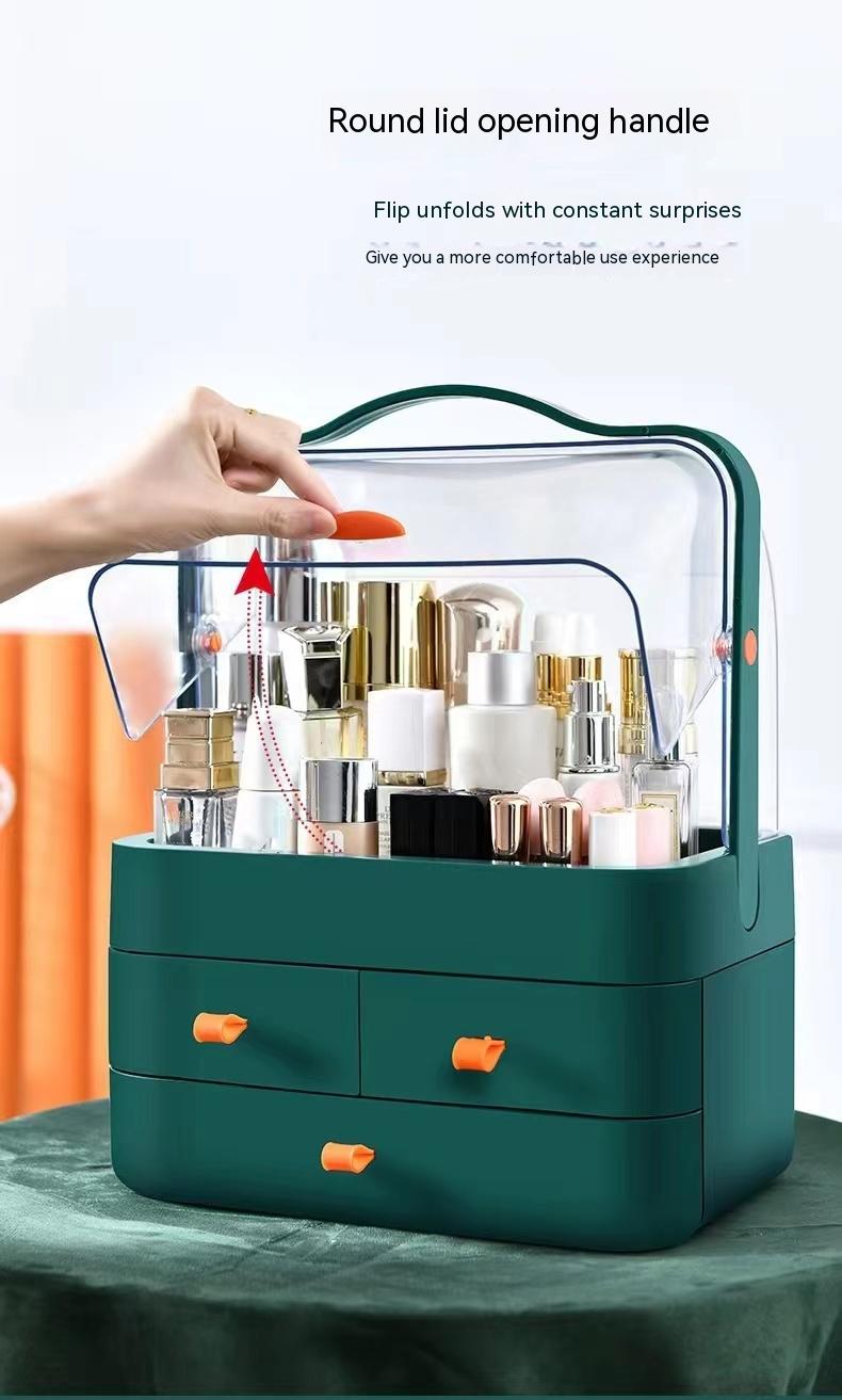 Makeup Organizer, Waterproof&Dustproof Cosmetic Organizer Box with Lid  Fully Open Makeup Display Boxes, Skincare Organizers Makeup Caddy Holder  for Bathroom, Dresser, Countertop Bedroom 