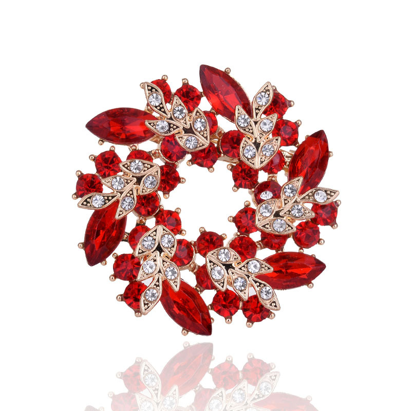 Red Rhinestone Garment Brooch