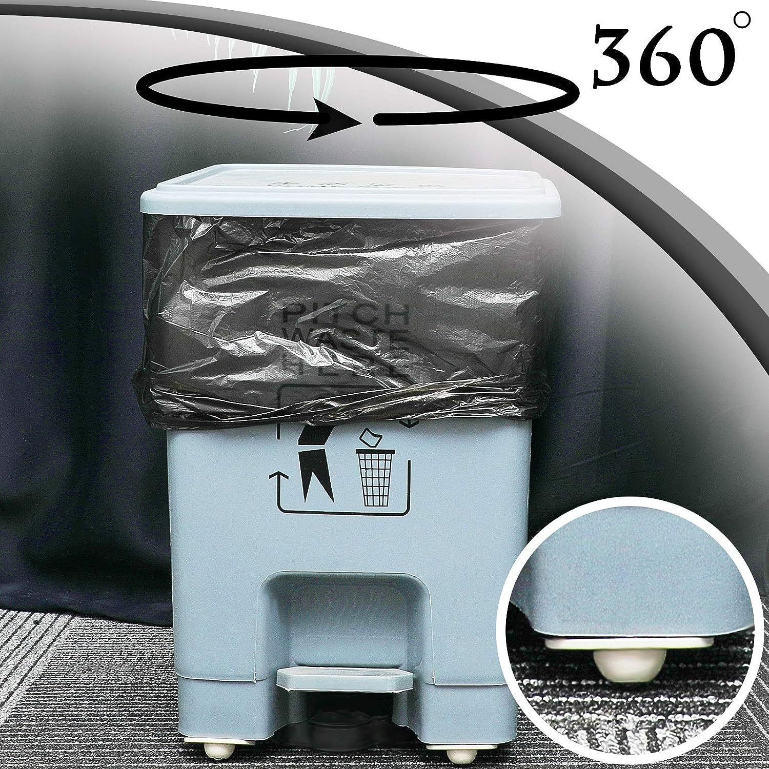 Mini Roulettes Auto-AdhéSives Pâte Roue Universelle 360° Rotation Collante  Poulie Pivotante pour Poubelles Roues 16 PCS, Noir