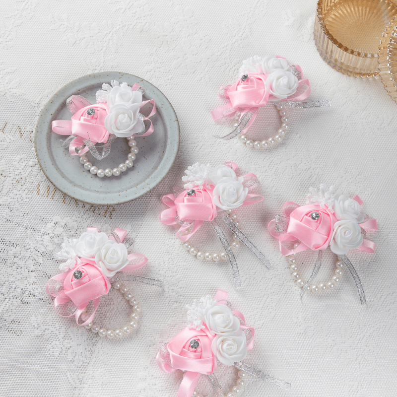 Corsage Flower Girl Bridesmaid Rose Hand Corsage Girl Corsage Wristlet  Bridesmaid Wedding Wrist Corsage Party Prom Hand Flower Decor Wedding  Accessories skilful 