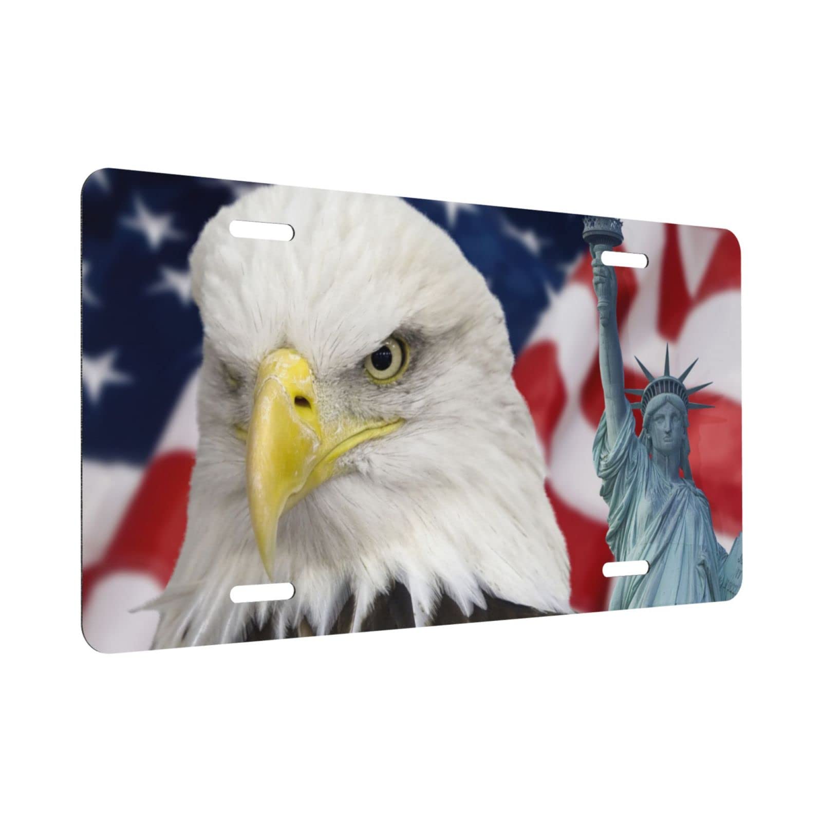 Car Tag Plate Aluminum American Patriotic Eagle License Plate Teal With 4  Holes Car Accessories For Men Women 6 12in 15 30cm - Automotive - Temu