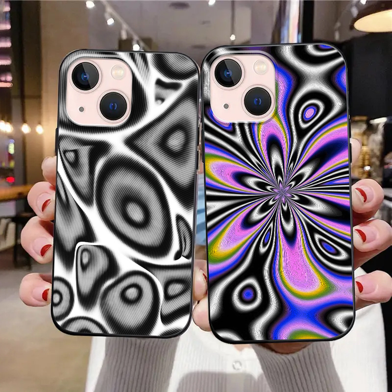 Graphic Design Trippy Iphone Plus Case 2pcs Phone Case With