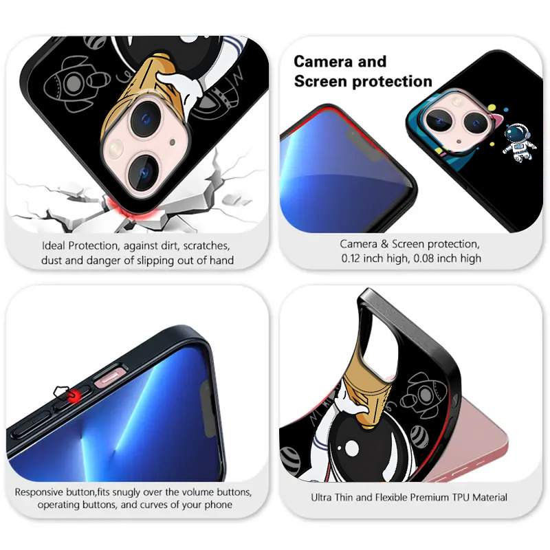 2pcs Funda De Teléfono De Astronauta Para IPhone 14 13 12 11 - Temu