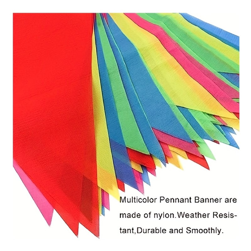 80M Multicolor Pennant Banner Grand Opening String Flags Party Decorations