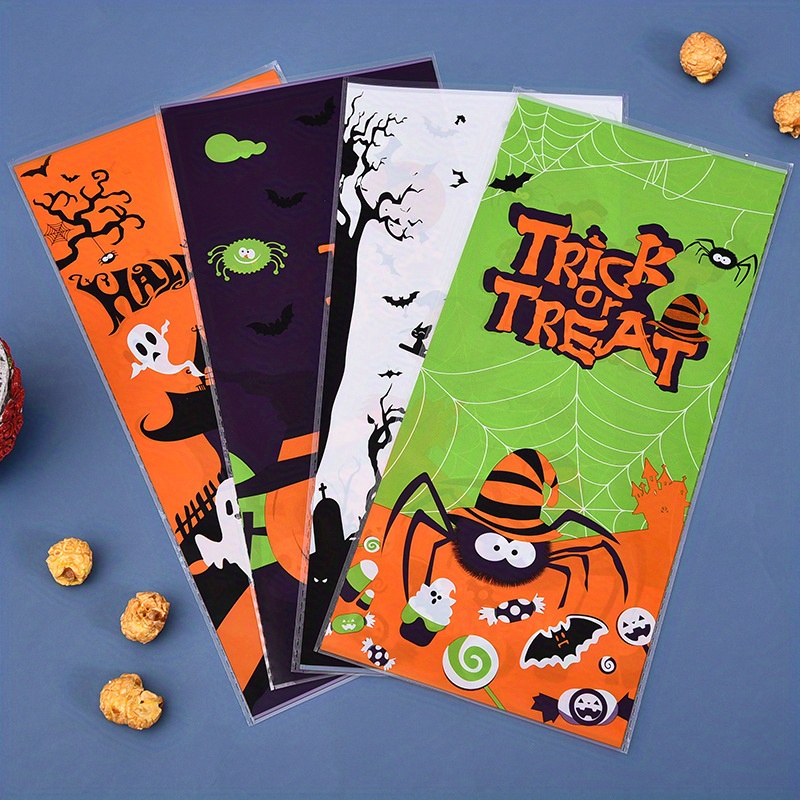 50pcs halloween halloween candy bag creative tote bag gift bag party performance decoration bag halloween paper bags trick or treat bags halloween party favor goodie bags details 3