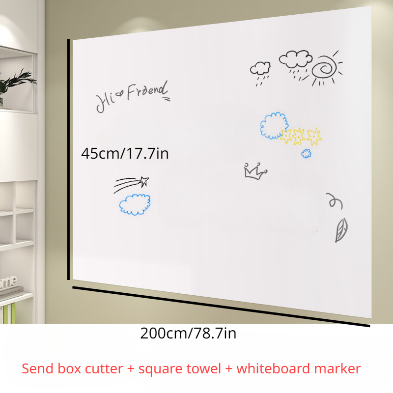 Self-Adhesive Whiteboard Wall Decal Sticker, 78.7” × 23.6” Extra