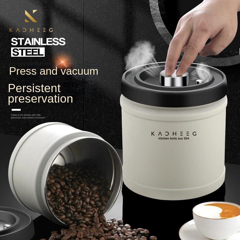 Stainless Steel Airtight Coffee Container With Spoon, Coffee Bean Storage  Canister Set, Coffee Jar Canister With Scoop For Coffee Beans And Tea,  Kitchen Accessories - Temu